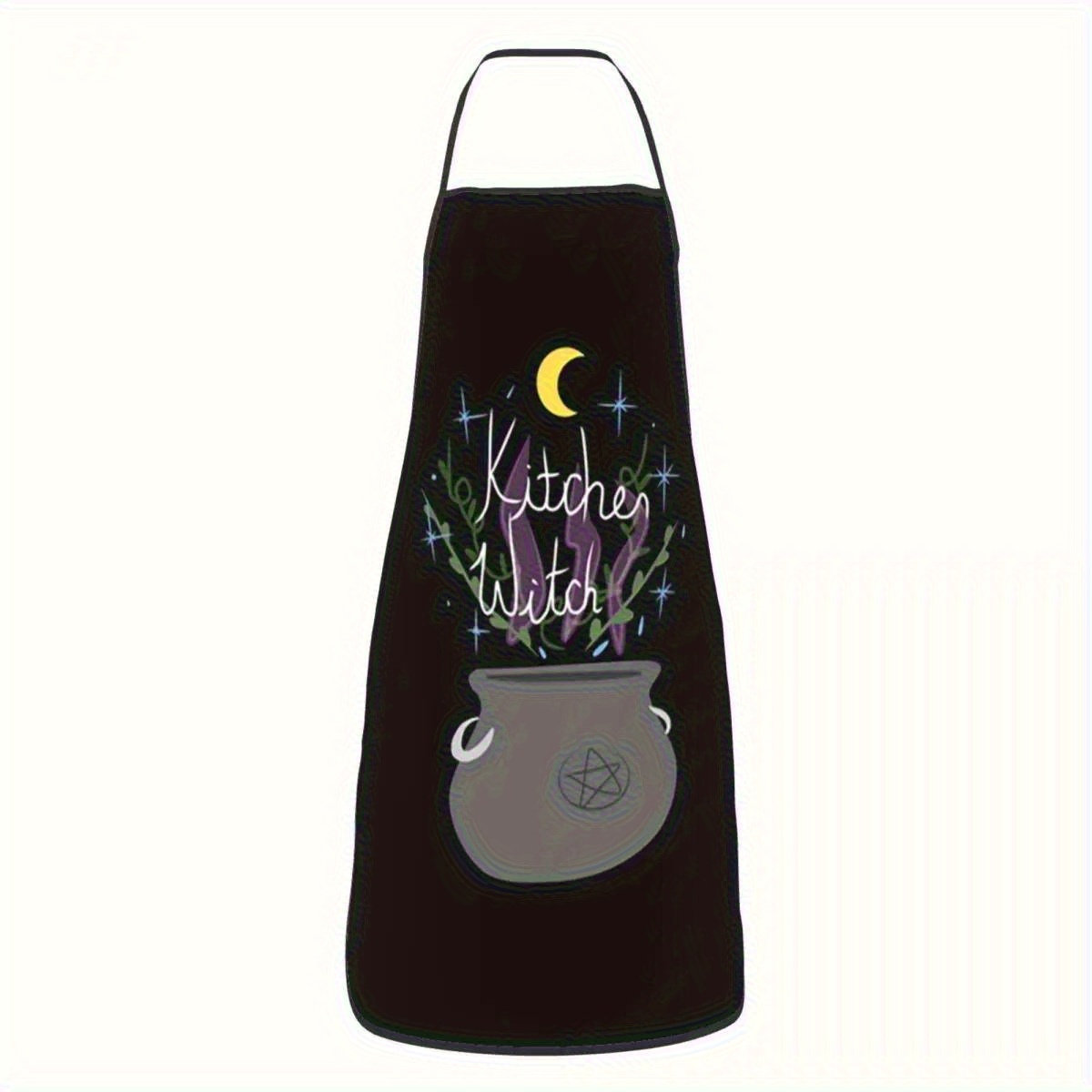 Kitchen Witch Baking - 1pc heks keukenschort met ketel, maansterren