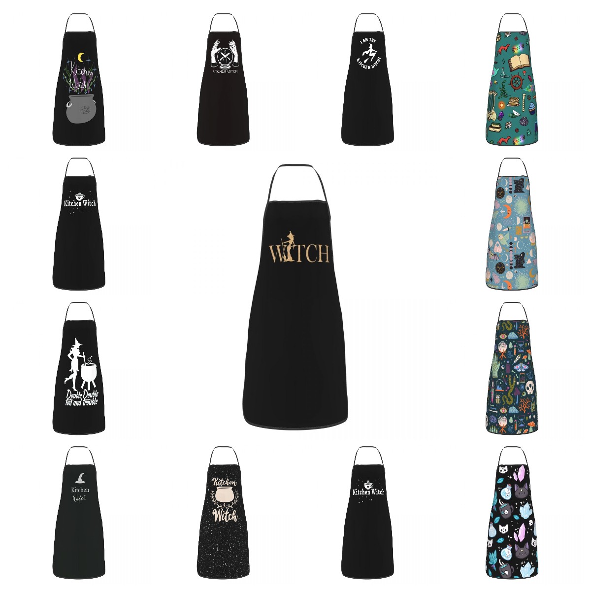 Kitchen Witch Baking - Grappige Heks Bib Schort Vrouwen Mannen