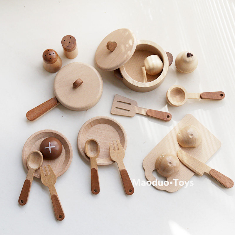 Kitchen Baking Kit - Maoduo Toys Beukenhouten Kinderkeuken Speelset Kookgerei