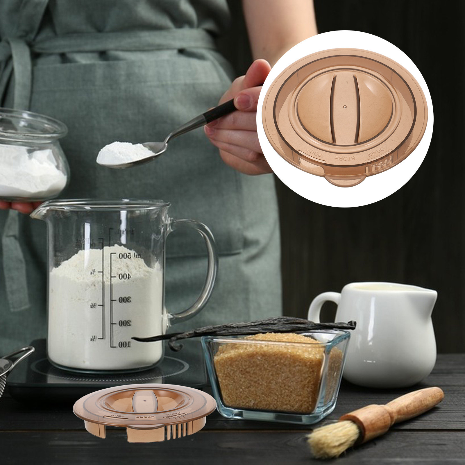 Kitchen Baking Soda - Meetglas Plastic deksel Vervangende deksel Keuken