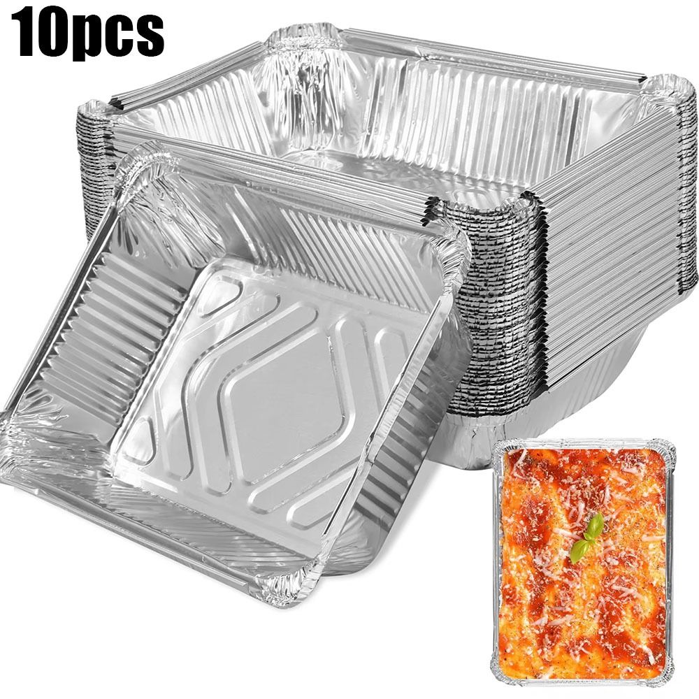 Kitchen Baking Tray - 10 STKS Wegwerp Aluminiumfolie Voedselopslagcontainers Oven
