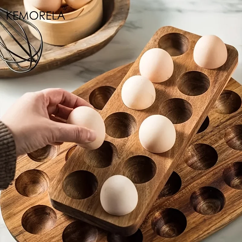 Kitchen Baking Containers - KEMORELA 1PCS moderne houten eieropbergdoos -