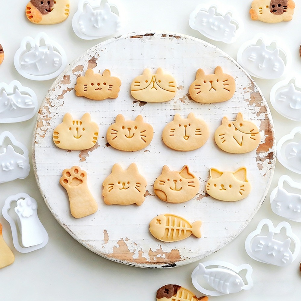 Kitchen Baking Store - Schattige Kitten DIY Stempel Koekjesvormpjes Bakvorm