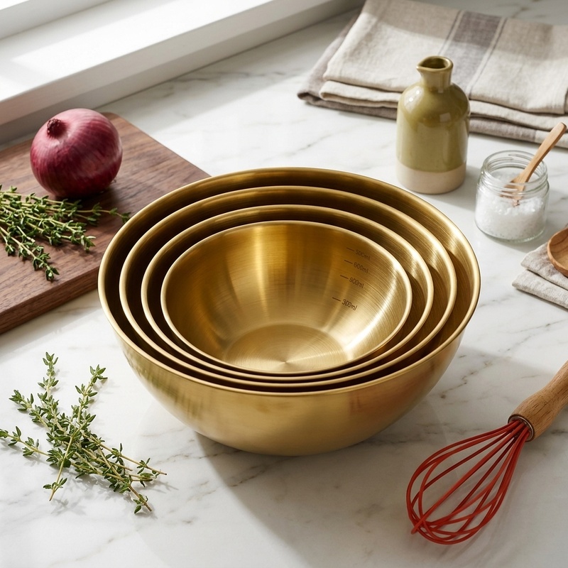 Kitchen Baking Kit - 3-delige roestvrijstalen mengkomset, grote saladeschalen voor