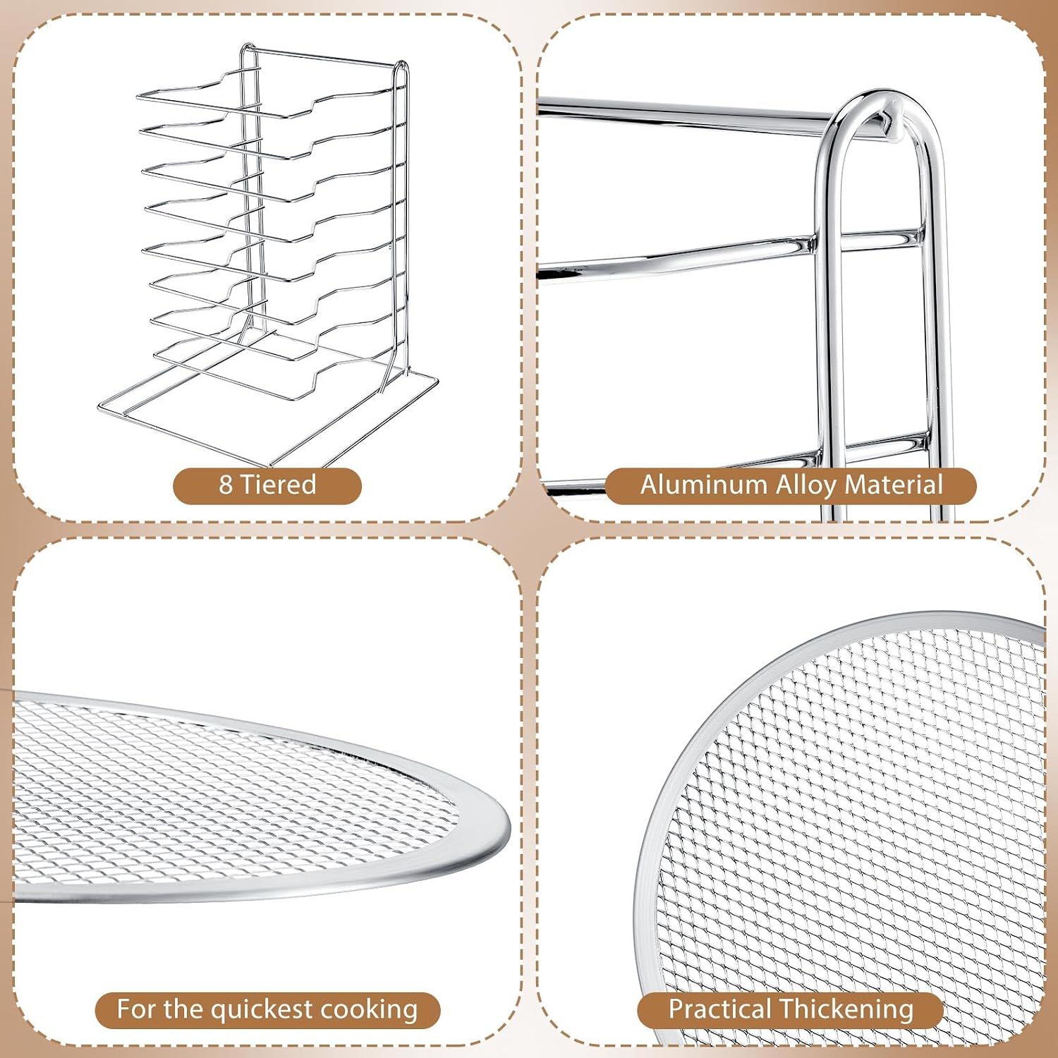 Pizzarek met 8 niveaus en 8 al - Kitchen Baking Pan recensie en prijs