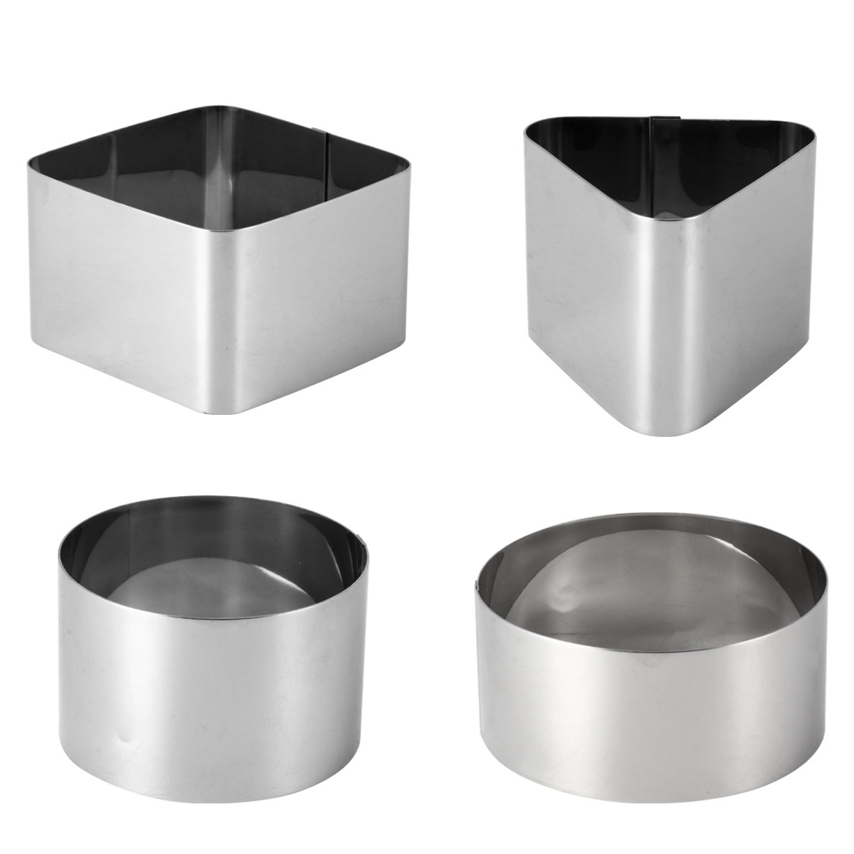 4 stuks roestvrijstalen mousse - Kitchen Baking Cake recensie en prijs
