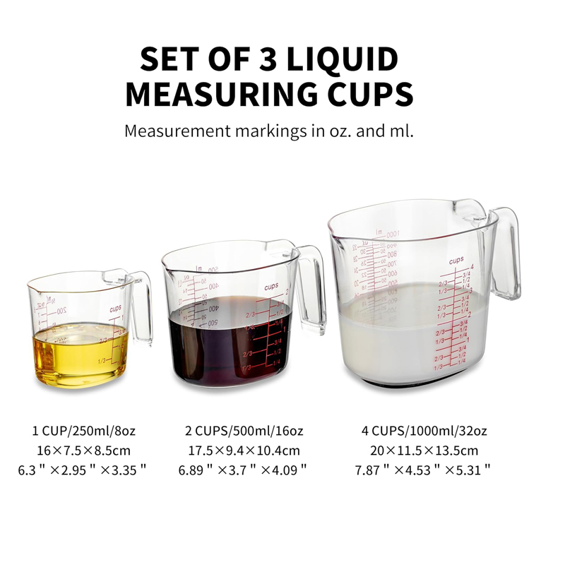 1Cup, 2Cup, 4Cup Transparante  - Kitchen Baking Kit recensie en prijs