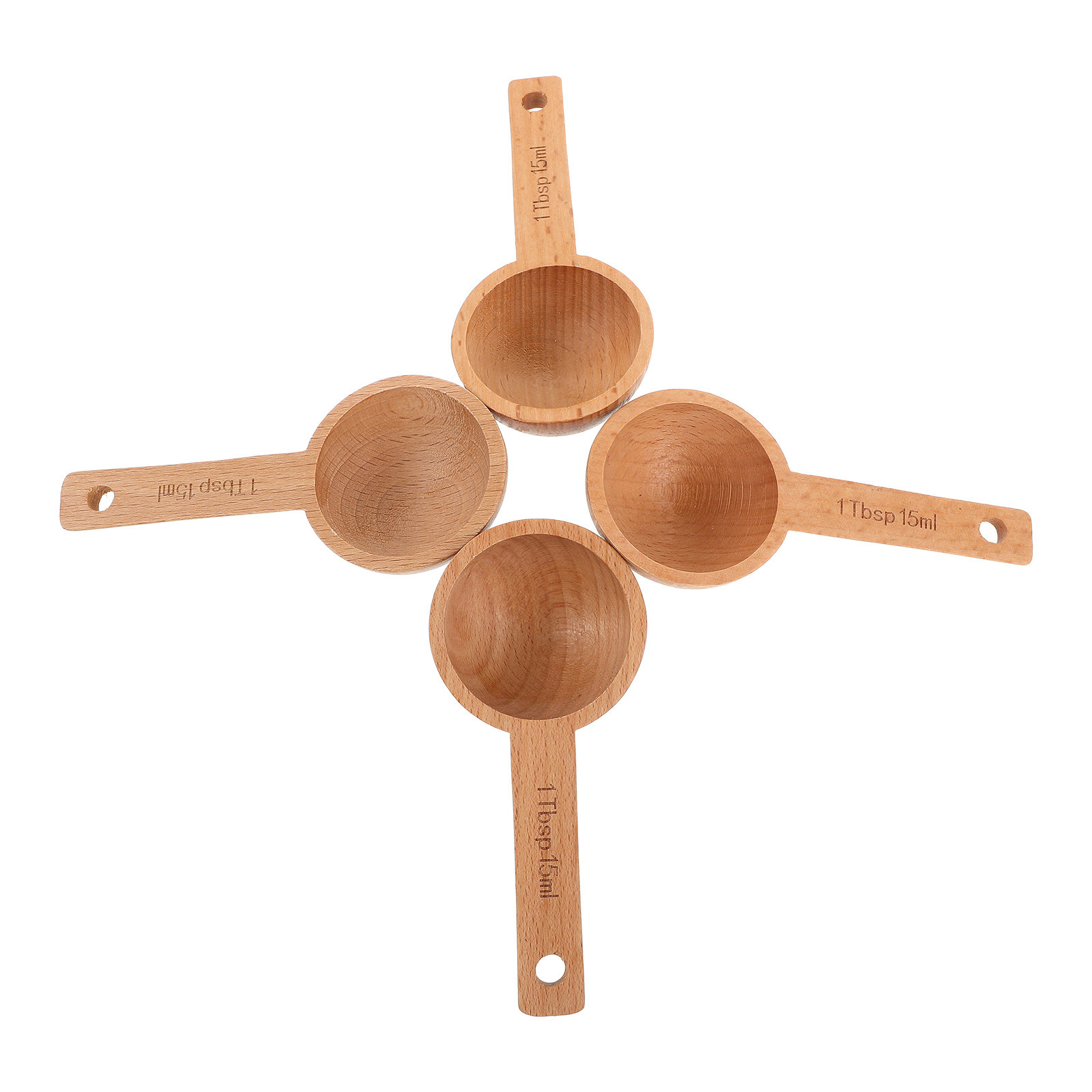 4-delige houten koffiemaatsche - Kitchen Baking Soda recensie en prijs