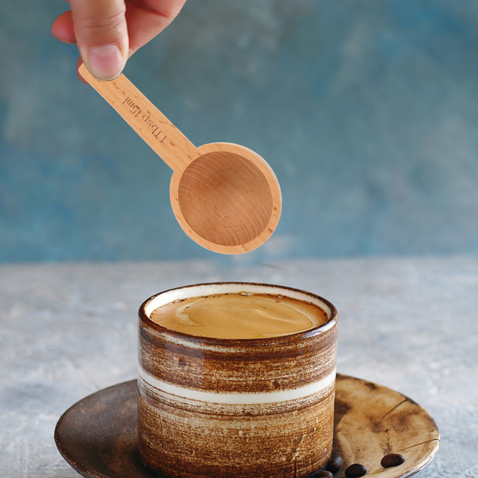 4-delige houten koffiemaatsche - Kitchen Baking Soda recensie en prijs